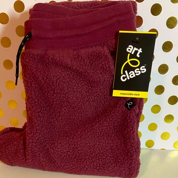 COPY - NEW🔥Art Class Responsible Style Sherpa Burgundy Joggers Size M  10/12 - Picture 2 of 6